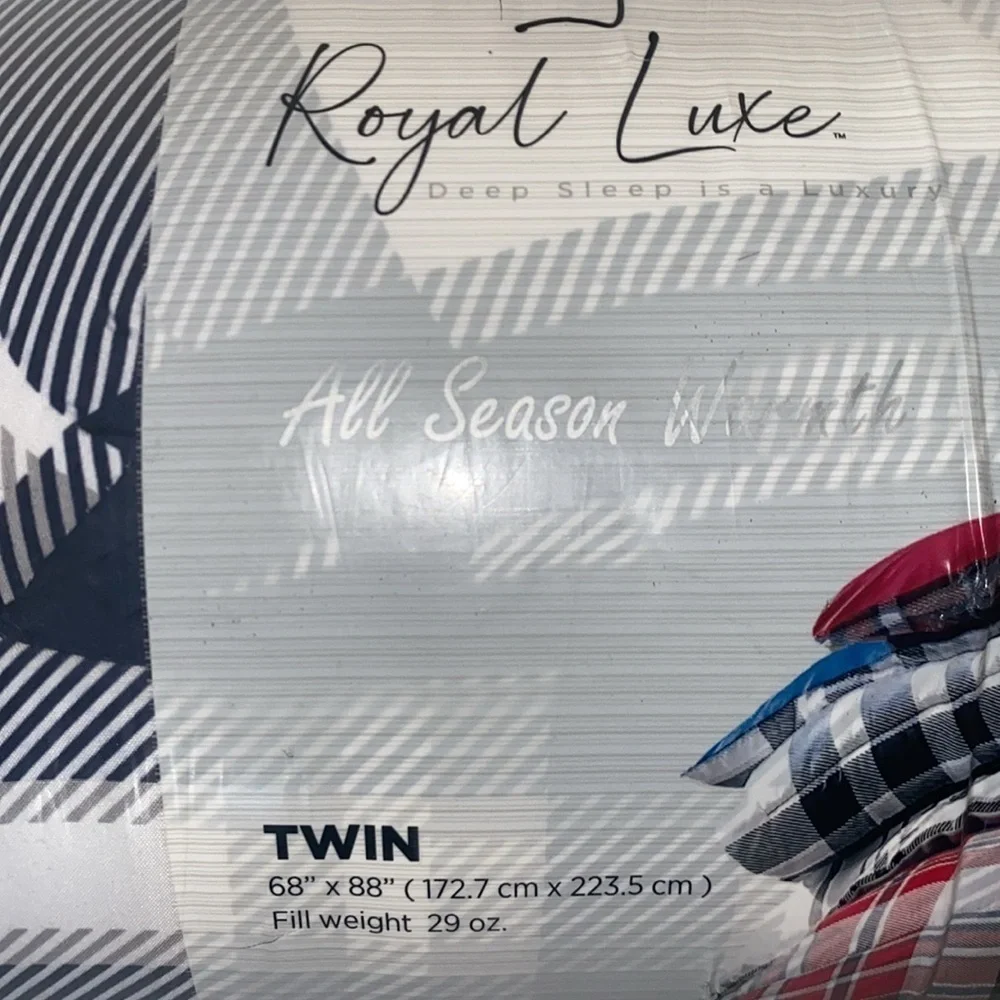 Royal Luxe Plaid Reversible Soft Brushed Microfiber Comforter Twin XL